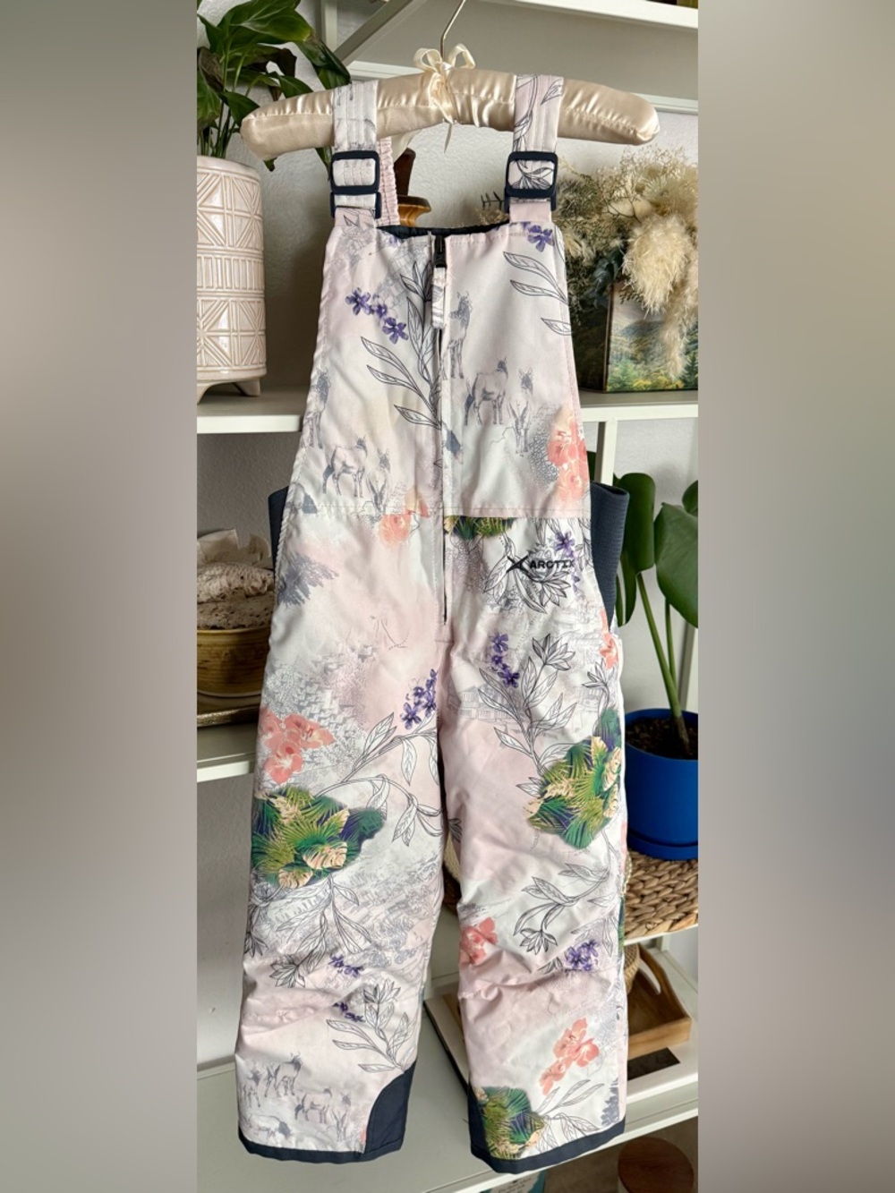 Arctix Floral Snow Bib Overalls in Light Pink